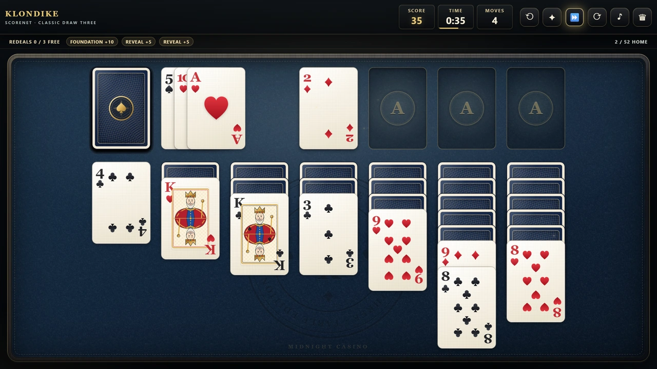 KLONDIKE alternate action gameplay view